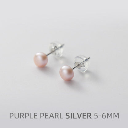 Multi-Color Natural Pearl Stud Earring