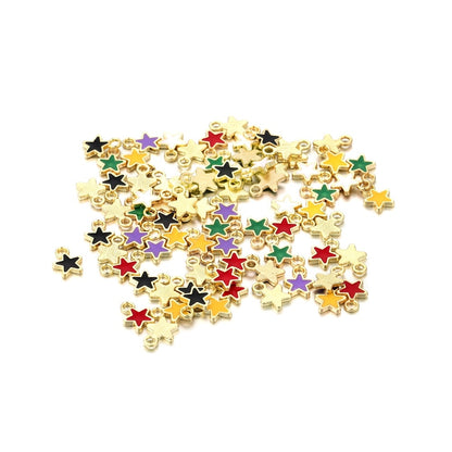 Metal Mini Stars Pendant, 50Pcs