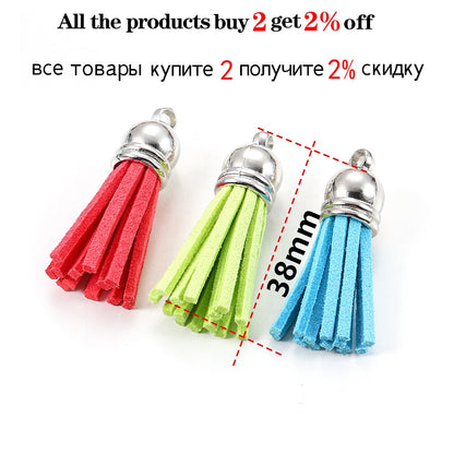 20pcs 38mm Tassel Vintage Leather Pendants