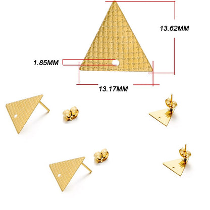 Edelstahl-Ohrstecker mit geometrischer Basis, 10 Stück