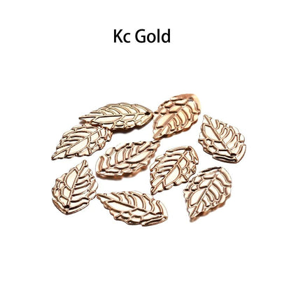 100Pcs 10x18mm Metal Leaf Shape Pendants