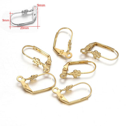 Hypoallergenic Stainless Steel Earring Hooks, 20-50pcs