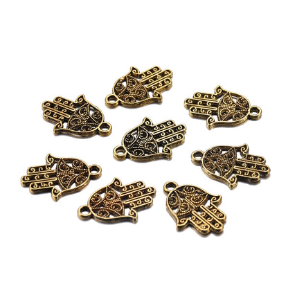 20 pendentifs à main en Bronze Antique classique, 15x21mm, 20 pièces