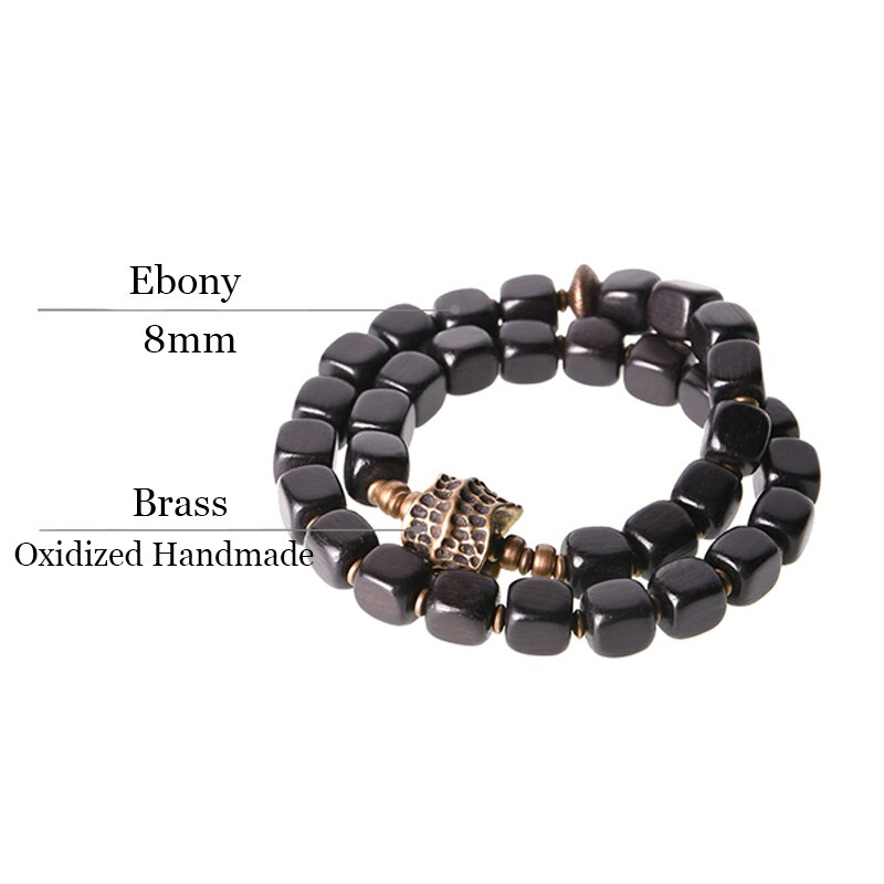 Two Row Ebony Copper Bracelet