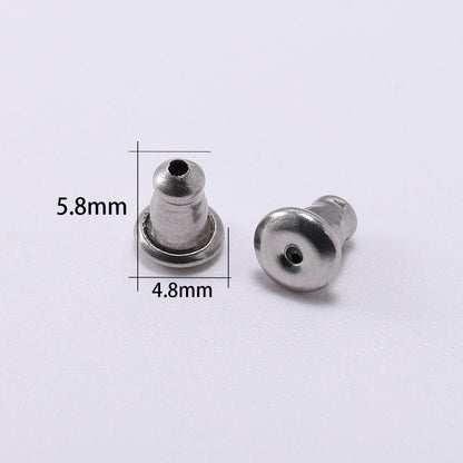 Stainless Steel Earring Studs Backs 4.8x5.8mm, 50pcs