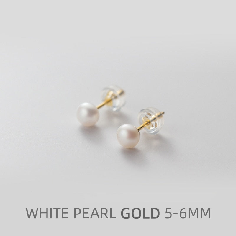 Multi-Color Natural Pearl Stud Earring