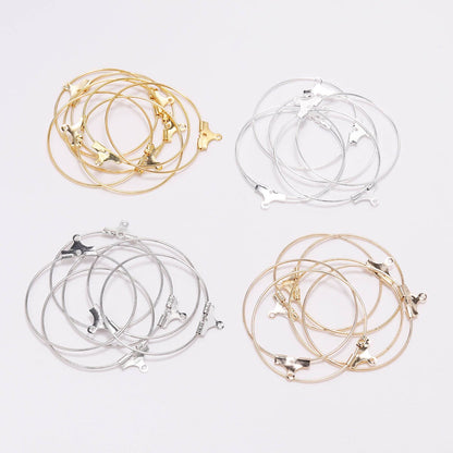 25-40mm Hanging Big Circle Ear Hoops, 30pcs