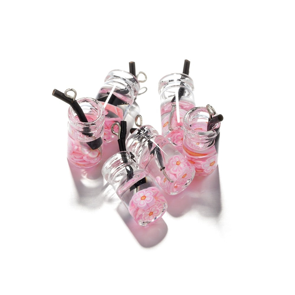 Fruit in Bottle Charm Pendant, 10pcs