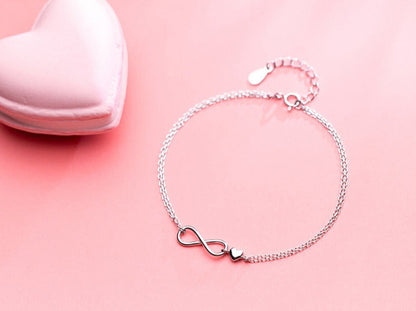 Bracelet d'amour infini avec fermoir mousqueton