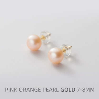 Multi-Color Natural Pearl Stud Earring