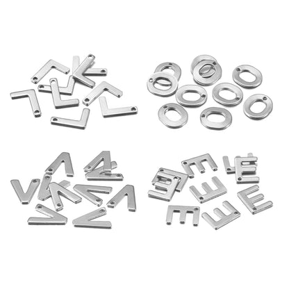 Stainless Steel A-Z Alphabet Letter Pendant, 50Pcs