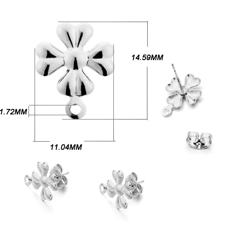 Clou d'oreille à base géométrique en acier inoxydable, 10 pièces