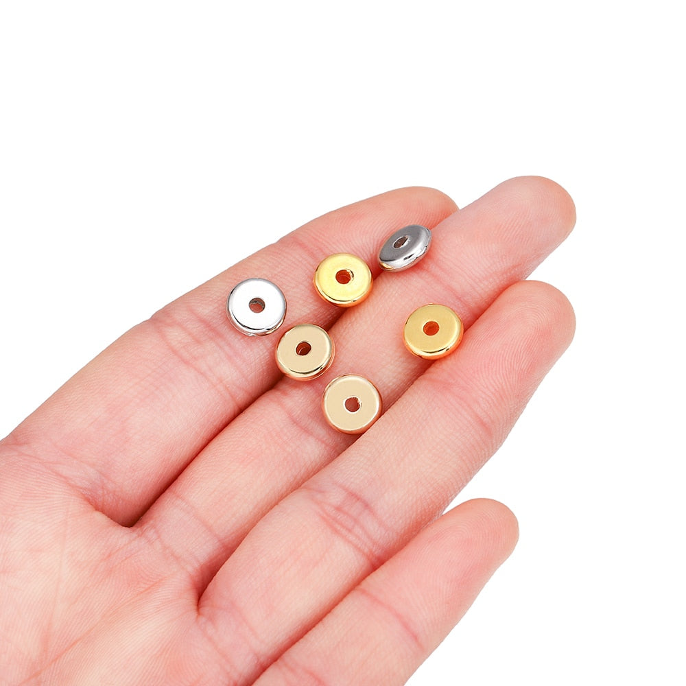 150 perles rondes plates en plastique CCB, trou de 2 mm.