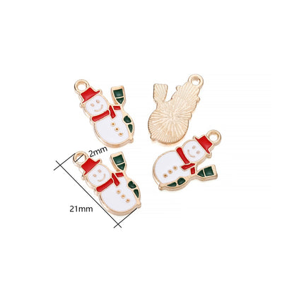 Metal Enamel Christmas Pendants, 10-15Pcs