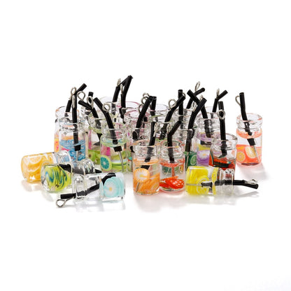 Fruit in Bottle Charm Pendant, 10pcs