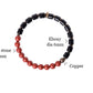 Ebony Wood and Stone Beads Bracelet, Red, Moss and Flower Agate