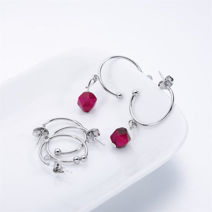 C-shaped Ear Hook Hoops in Stainless Steel, 6pcs