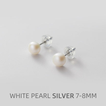 Multi-Color Natural Pearl Stud Earring