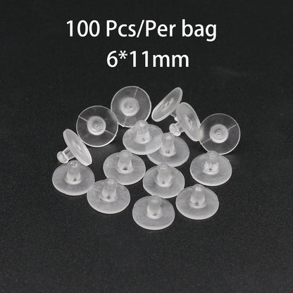 Silicone Rubber Earring Backs, 100Pcs