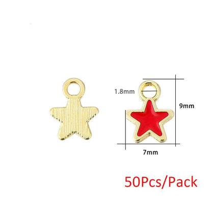 Metal Mini Stars Pendant, 50Pcs