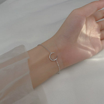 Minimalist Moon Link Chain Bracelet