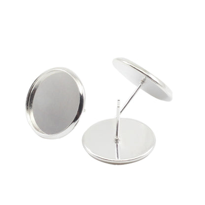 Stainless Iron Blank Earring Base, 20-50pcs