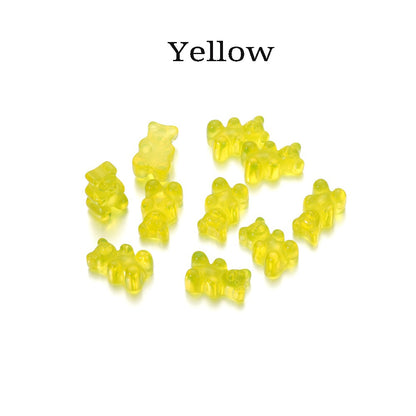 Transparent Cartoon Candy Bear Charm Pendants, 10Pcs