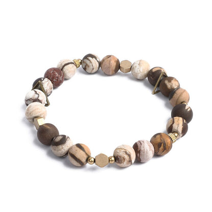 Natural Stone beads and Copper Charm Bracelet