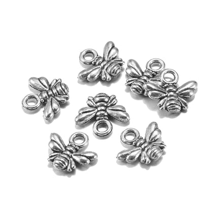 40pcs Antique Tone Bee Charm Pendants