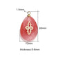 Stainless Steel Natural Stone Pendants, 4pcs