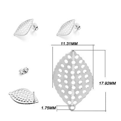 Edelstahl-Ohrstecker mit geometrischer Basis, 10 Stück