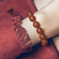 Natural Stone Beads Bracelet with Hammered Cooper Charm