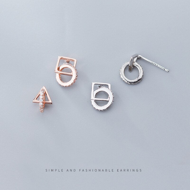 Square Triangle Asymmetry Drop Earring
