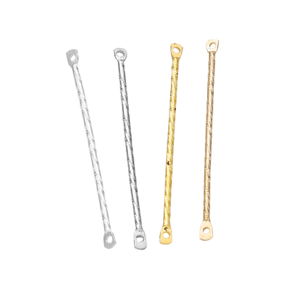 15–40 mm goldene Streifen-Doppelzylinder-Stab-Ohrringe, 100 Stück