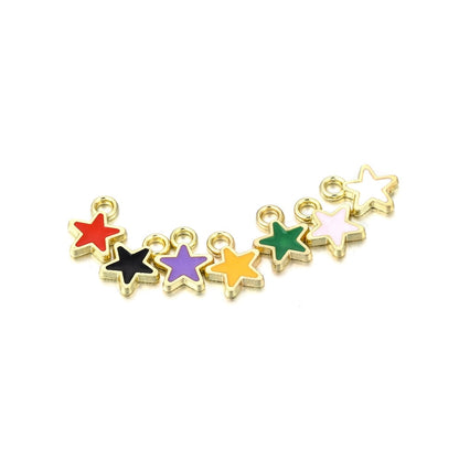 Metal Mini Stars Pendant, 50Pcs