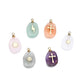 Stainless Steel Natural Stone Pendants, 5pcs