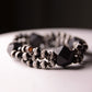 Onyx Beads, Black Wood Ebony Multi Row Bracelet