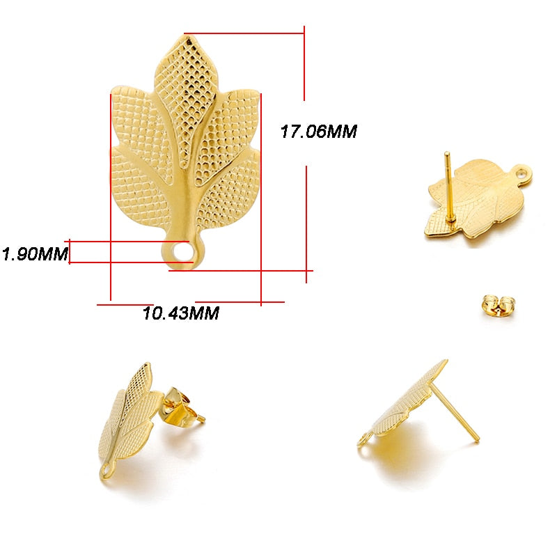 Edelstahl-Ohrstecker mit geometrischer Basis, 10 Stück