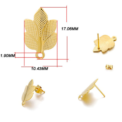 Edelstahl-Ohrstecker mit geometrischer Basis, 10 Stück