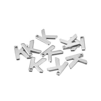 Stainless Steel A-Z Alphabet Letter Pendant, 50Pcs