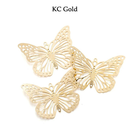 Butterfly Filigree Wraps Pendant Charms, 20-30Pcs