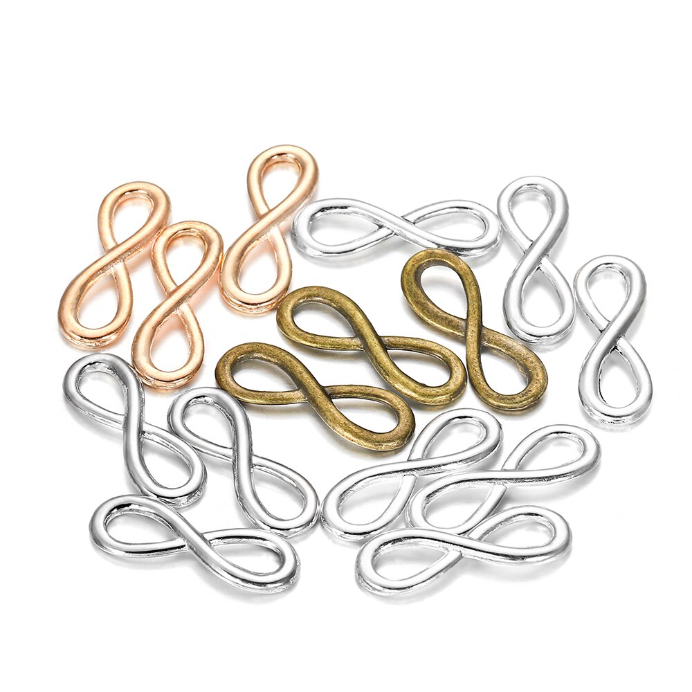 30Pcs 8x23mm Tibetan Infinity Link Symbol Pendants