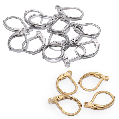 Gold Korean Earring Base in Stainless Steel, 20pcs