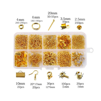 5-Color Jewelry Findings Set, 1020pcs