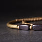 Bracelet multicouche de perles de bois d'ébène de tube en laiton 