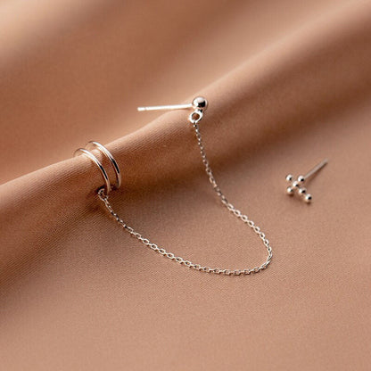 Long Tassel Cross Stud Earrings