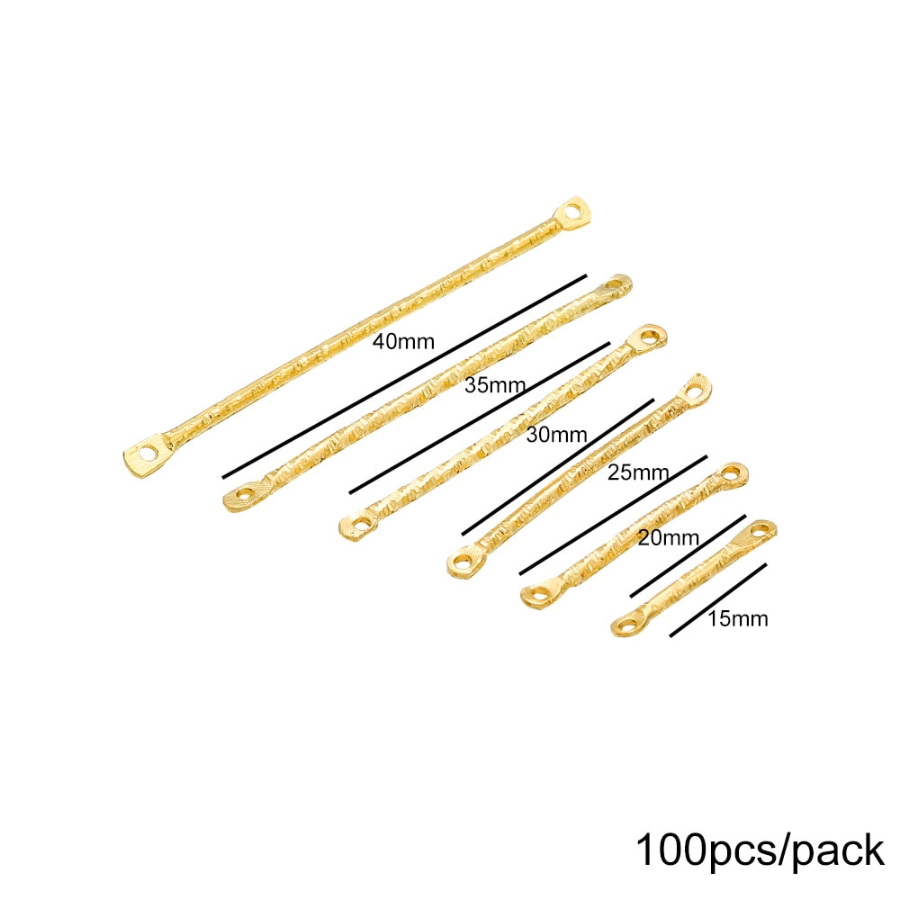 15–40 mm goldene Streifen-Doppelzylinder-Stab-Ohrringe, 100 Stück