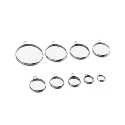 6-25mm Round Steel Pendant & Earring Base, 20pcs