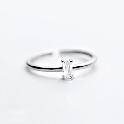 2-Style Shiny Zircon Silver Ring