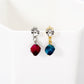 Clear Rhinestone Earring Posts 4-6mm with Loop, 50pcs